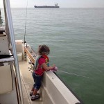 little girl fishing