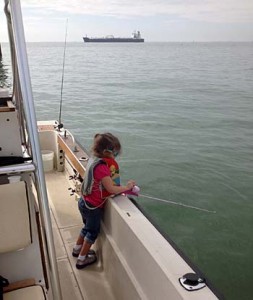 little girl fishing